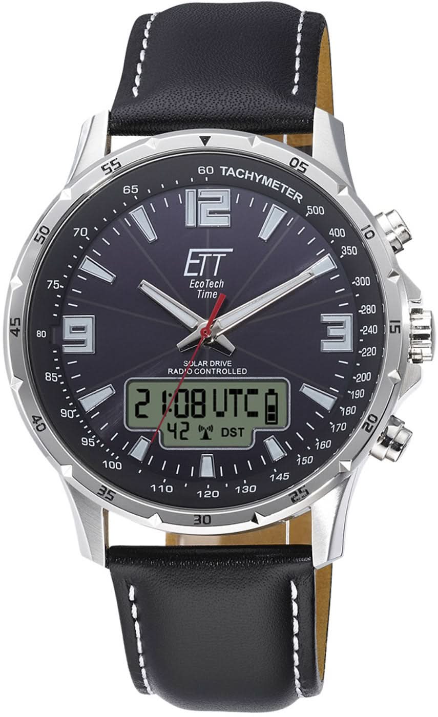 Eco Tech Time EGS-11550-21L Men's Watch • Radio Controlled Solar • Steel