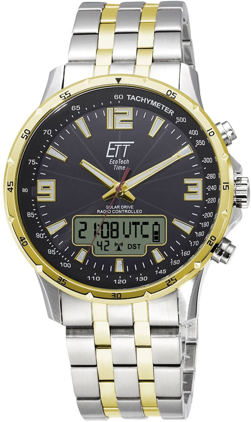 Eco Tech Time Solar Drive Radio Controlled Professional EGS-11553-21M Men's Watch • Solar-Radio Controlled • World Timer