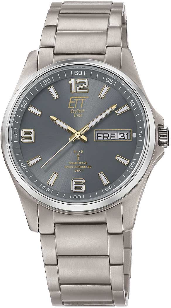 Eco Tech Time Everest EGT-11601-21M Men's Watch • Solar Radio Controlled • Titanium