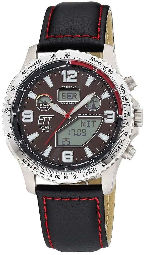 Eco Tech Time EGT-11718-22L Men's Watch • Solar Radio • Titanium