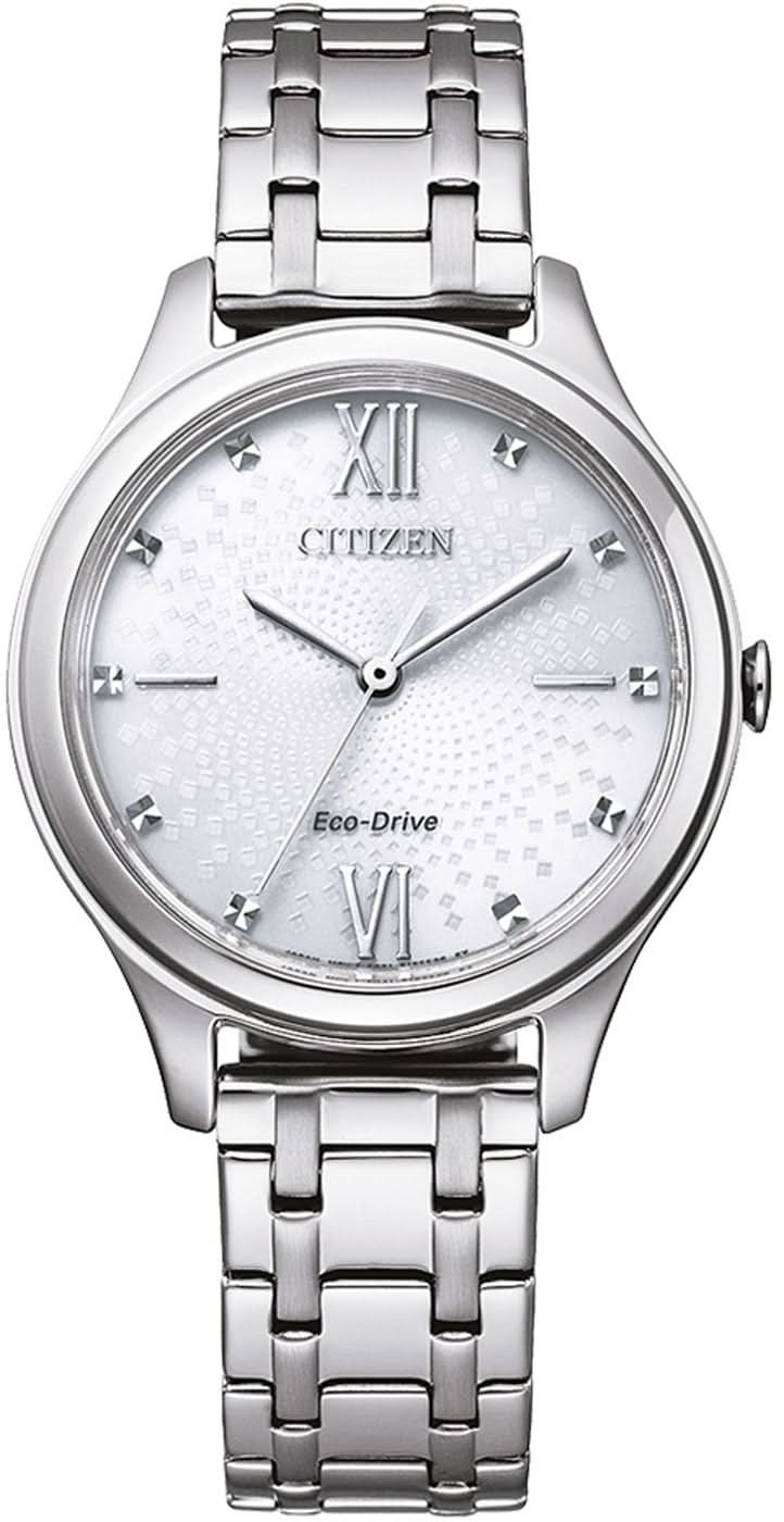 Citizen EM0500-73A Women's Watch • Stainless Steel Link Bracelet • Fold-Over Clasp