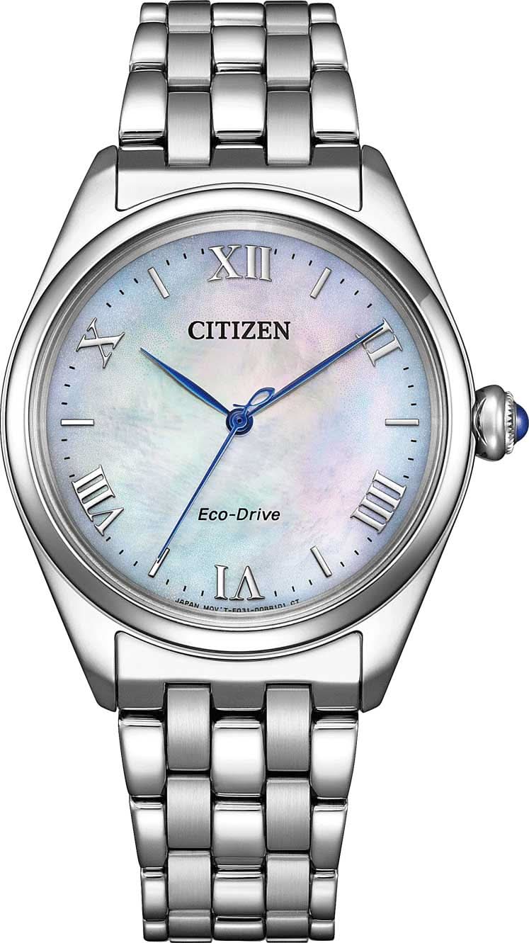 Citizen L Classic EM1140-80D Women's Watch • Eco-Drive Movement • Elegant Mother-of-Pearl Dial