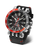 Vostok Europe Herrenuhr mit schwarzem Zifferblatt, roter Lünette und schwarzem Armband