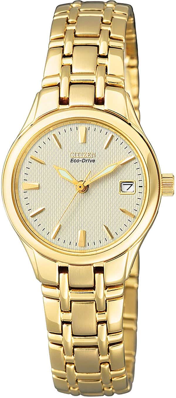 Citizen Eco-Drive EW1262-55P Women's Watch • Sustainable Solar Power • Elegant Gold Design
