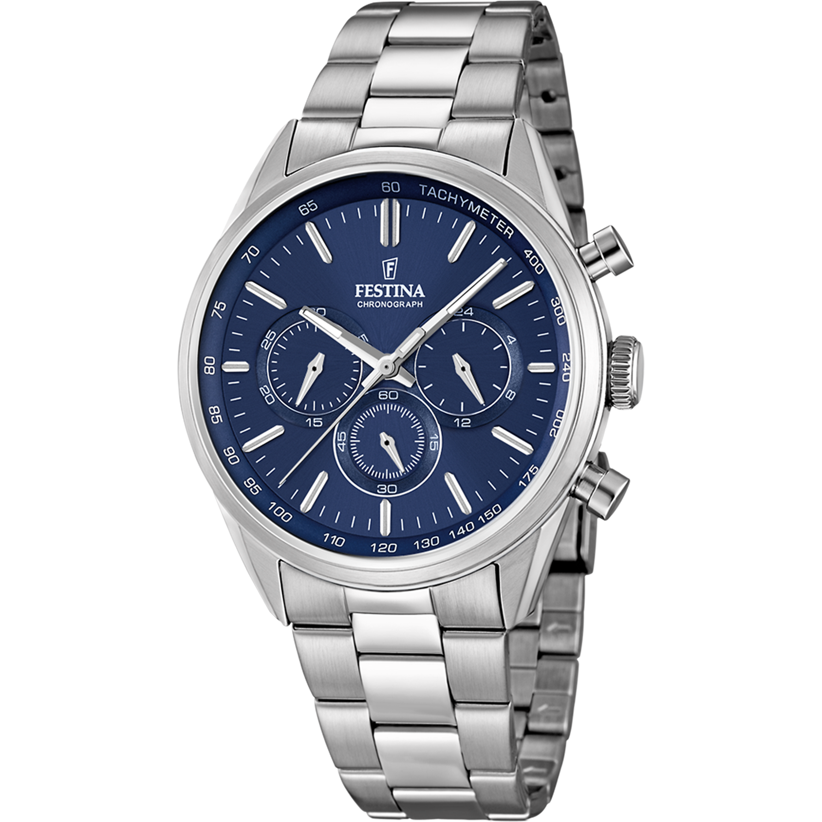 Festina Timeless Chronograph F16820/2 Herrenuhr Blau • Chronograph • Mineralglas