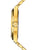 Goldfarbene Herrenarmbanduhr mit Metallarmband und geriffelter Lünette