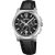 Festina Herrenarmbanduhr mit schwarzem Zifferblatt, Edelstahlgehäuse und schwarzem Lederarmband