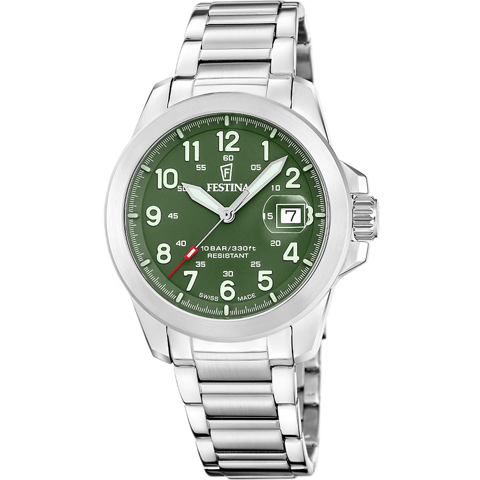 Festina Swiss Made Field F20081/3 Herrenuhr • Saphirglas mit Entspiegelung • 3 Wechselarmbänder
