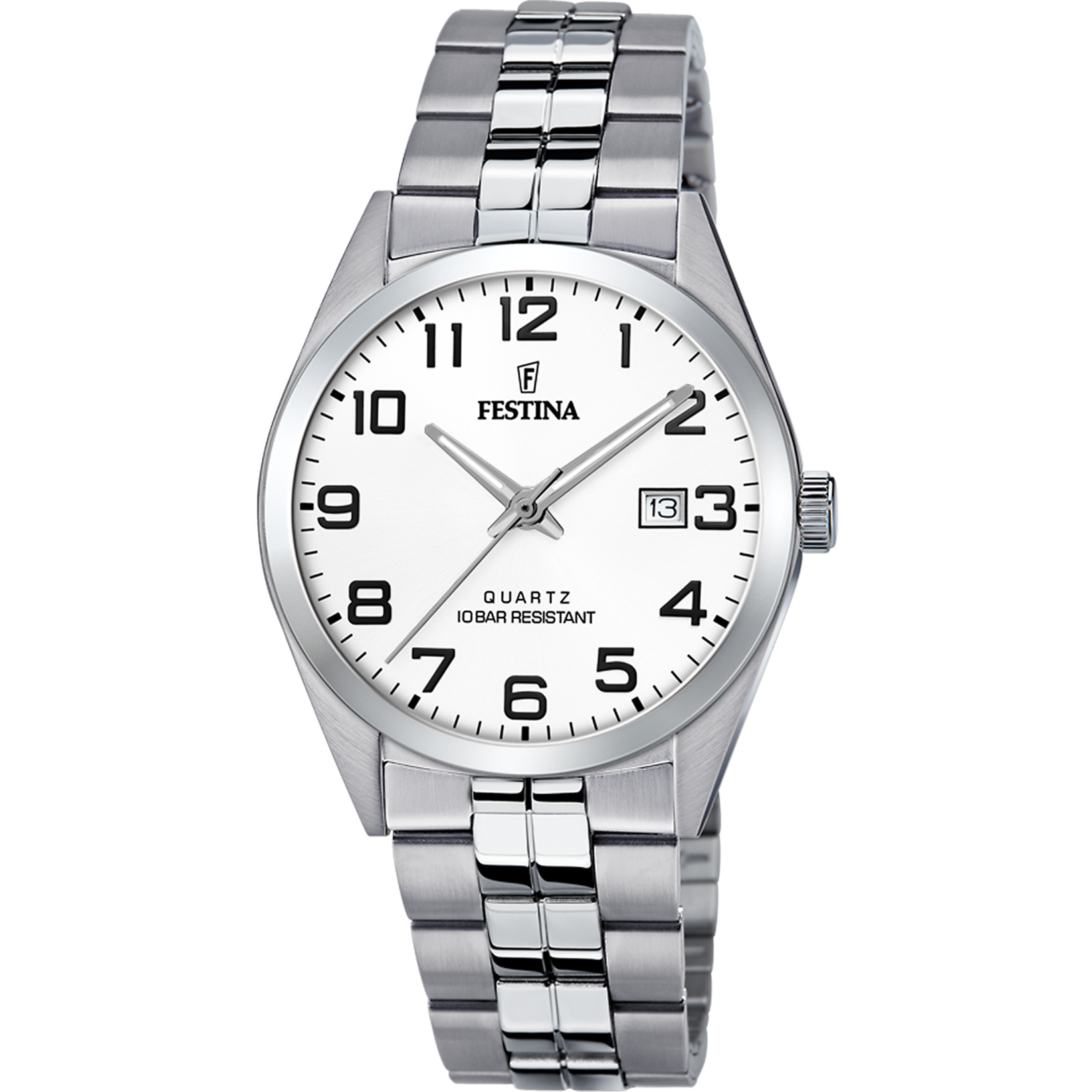 Festina Classics F20437/1 Herrenuhr Weiß • Edelstahlgehäuse mit Mineralglas • 10 ATM Wasserdicht