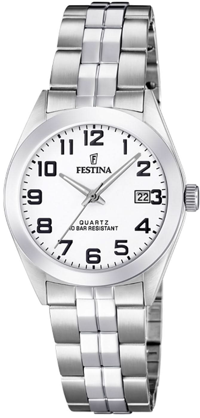 Festina Klassik F20438/1 Women's Watch • Stainless Steel • 10 ATM Water Resistant