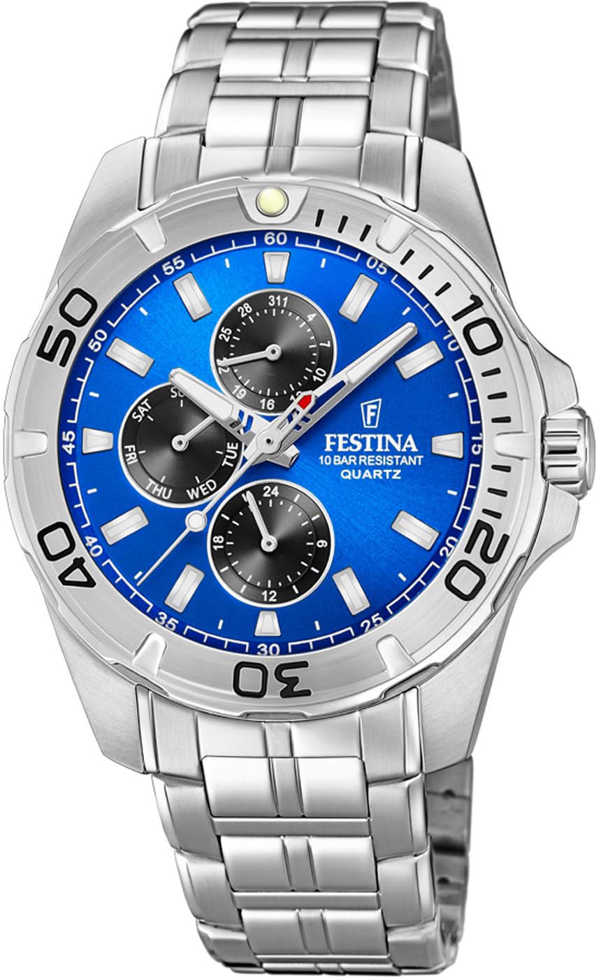 Festina Multifunction F20445/4 Men's Watch • Blue Dial • 10 ATM