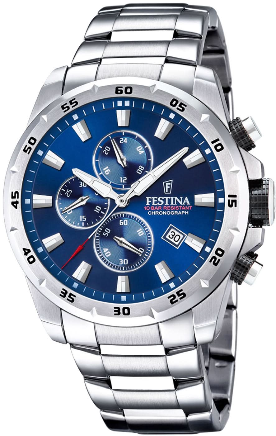 Festina Timeless Chronograph F20463/2 Men's Watch • Sporty Design • Stainless Steel