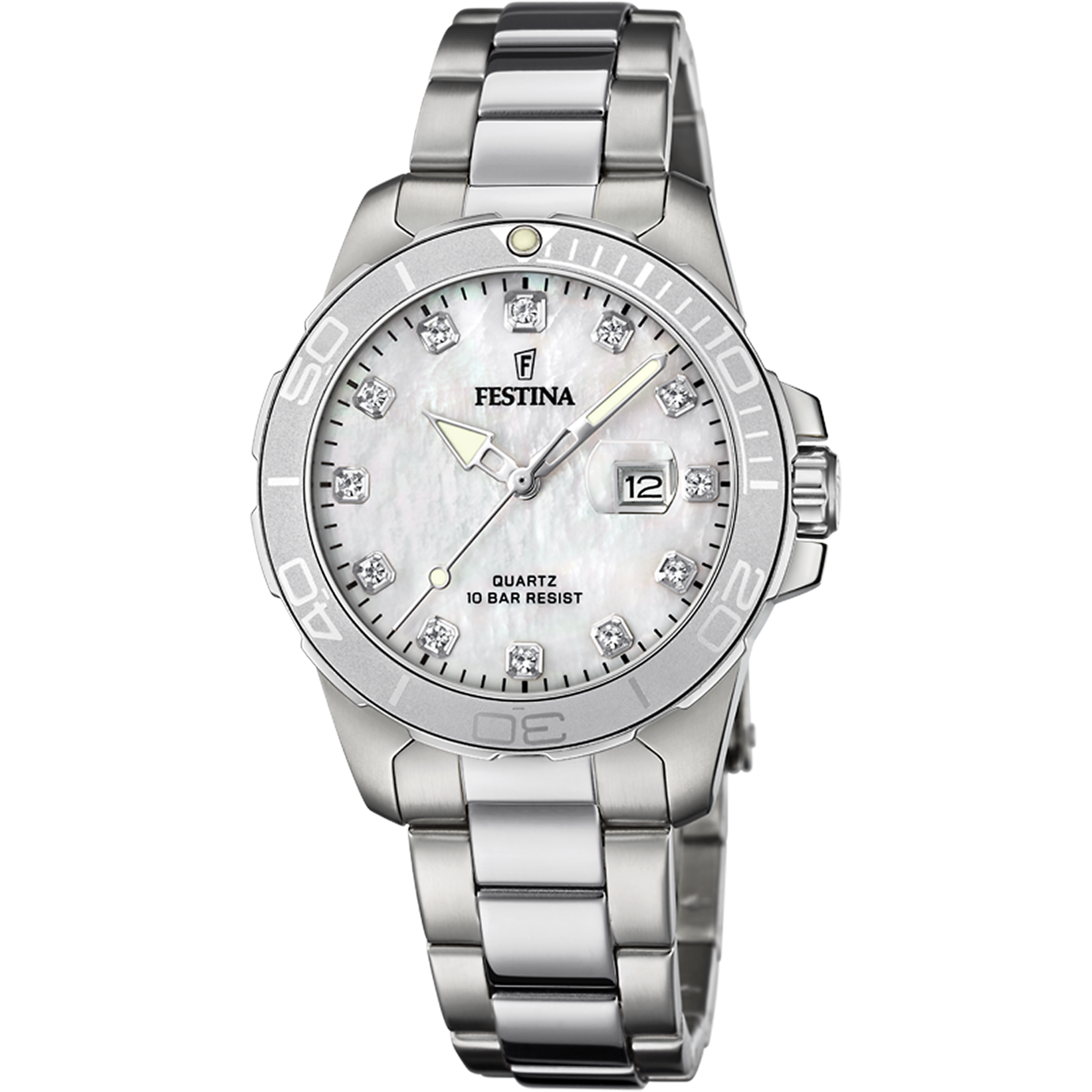 Festina Boyfriend Collection F20503/1 Damenuhr Weiß • Perlmutt-Zifferblatt • Mineralglas