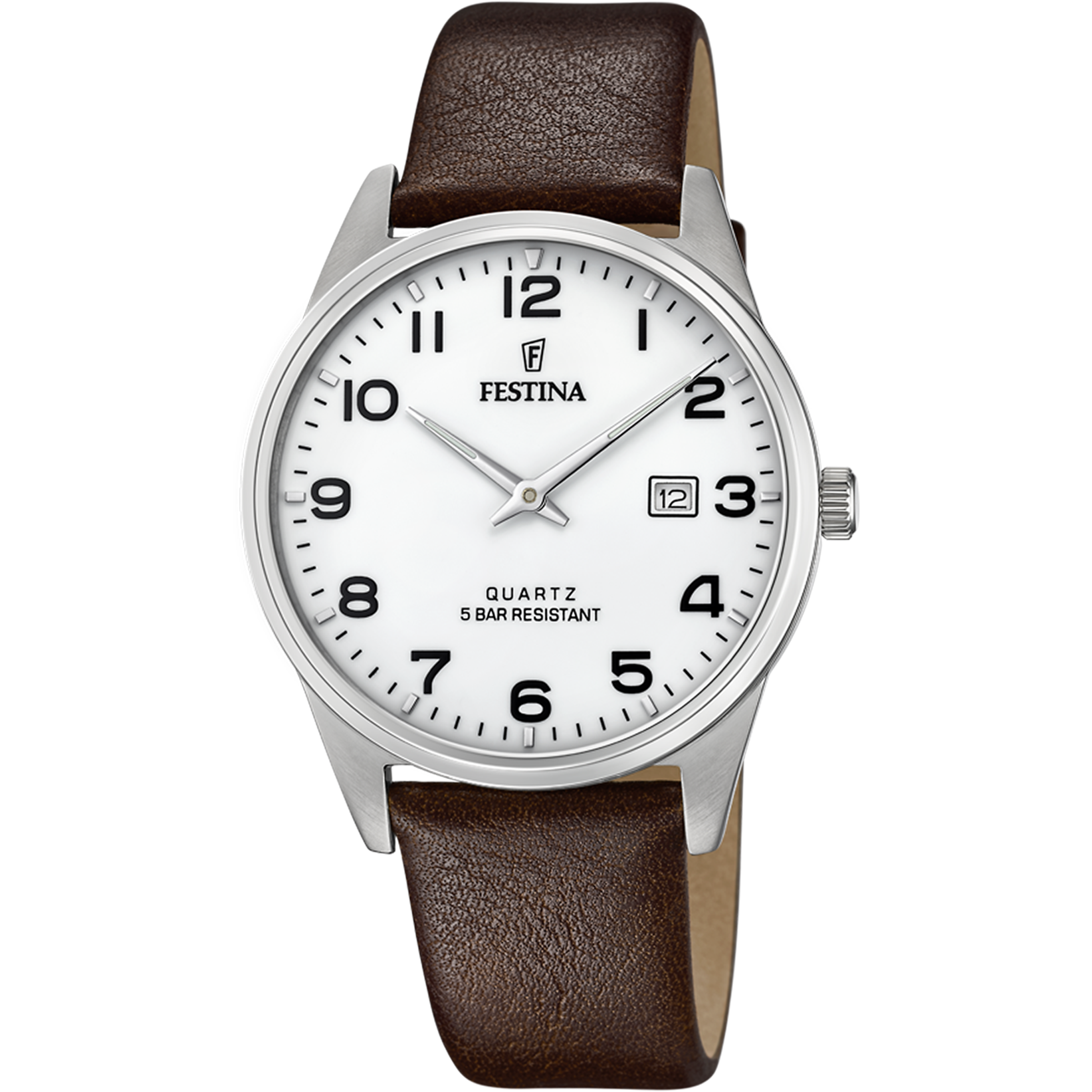 Festina Classics F20512/1 Herrenuhr • Weißes Lederarmband • Klassisches Design