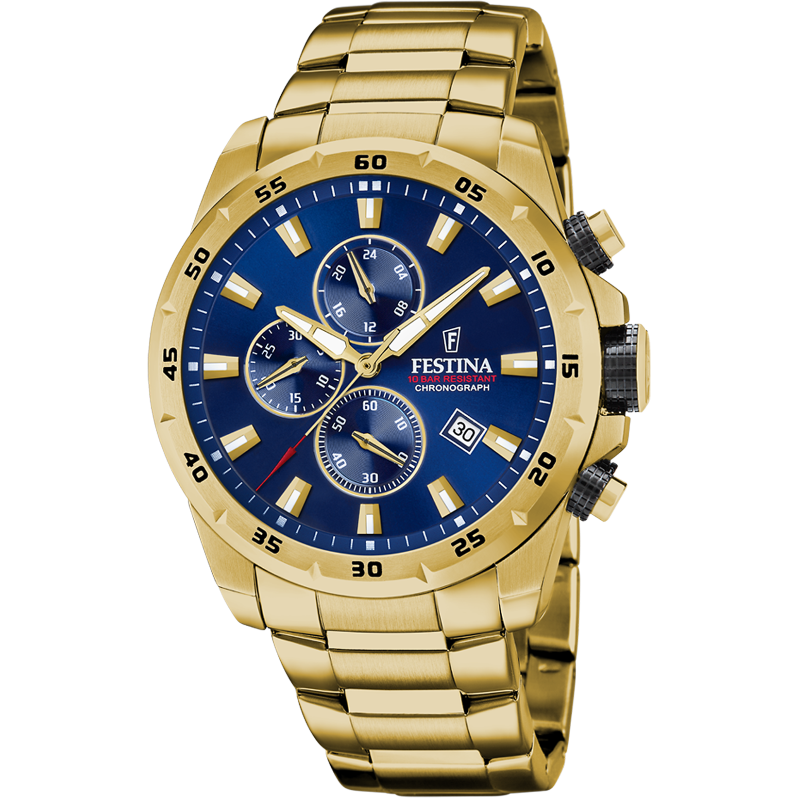 Festina F20541/2 Timeless Chronograph Herrenuhr Blau • Chronographenfunktion • Edelstahlgehäuse
