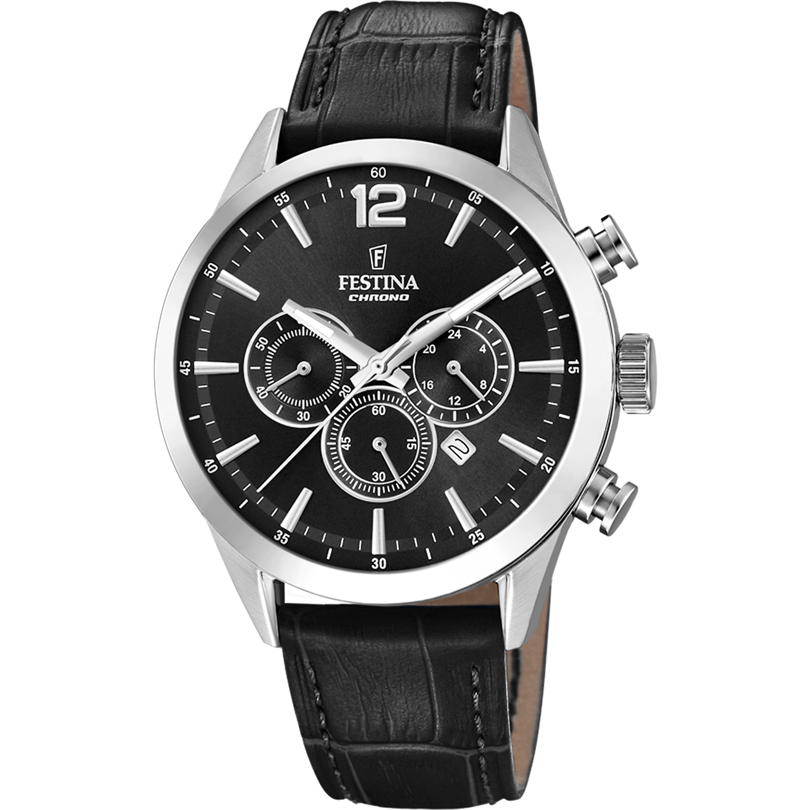 Festina Timeless Chronograph F20542/5 Herrenuhr Schwarz • Chronographenfunktion • Mineralglas