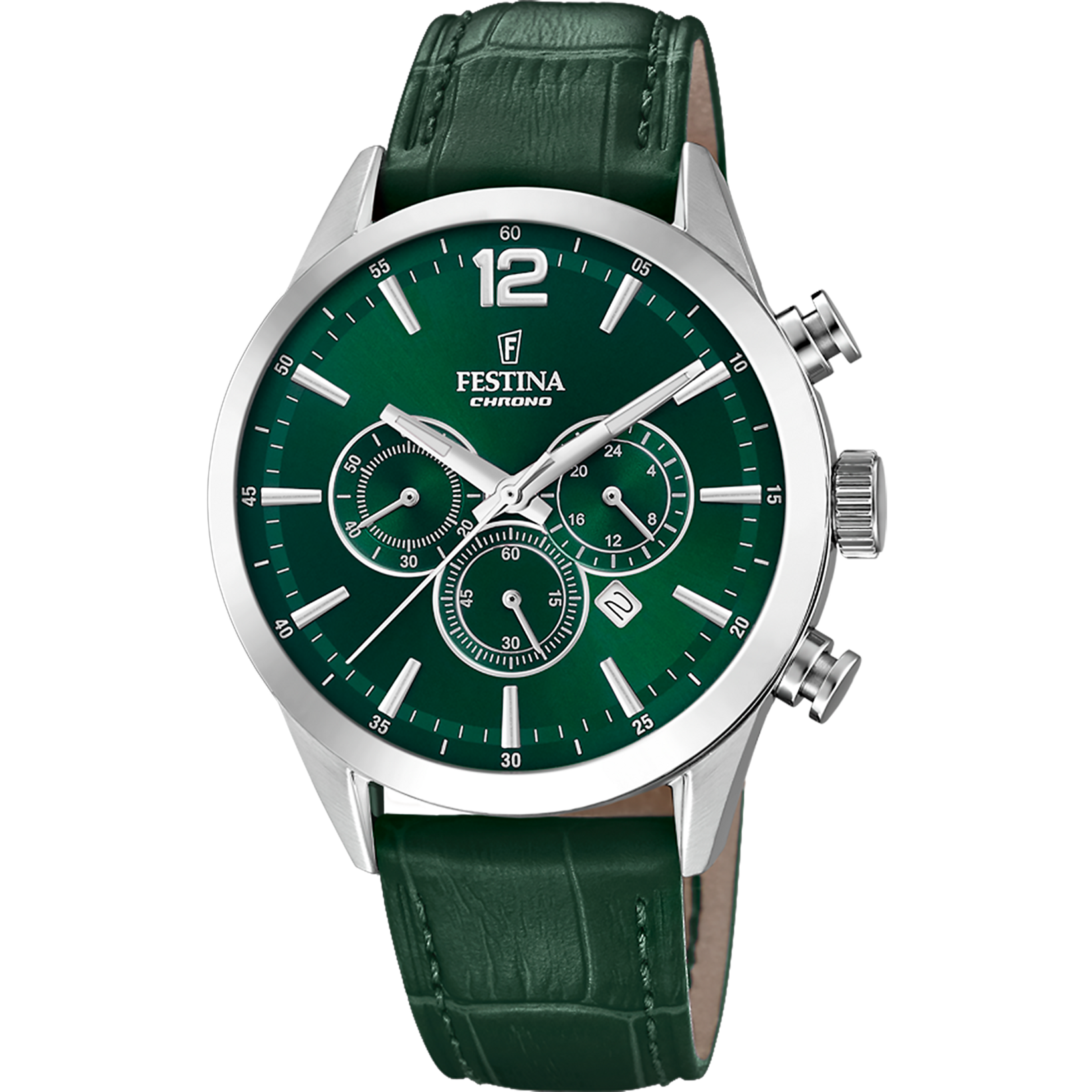 Festina Timeless F20542/7 Herren Chronograph • Grünes Zifferblatt • Sportliches Design