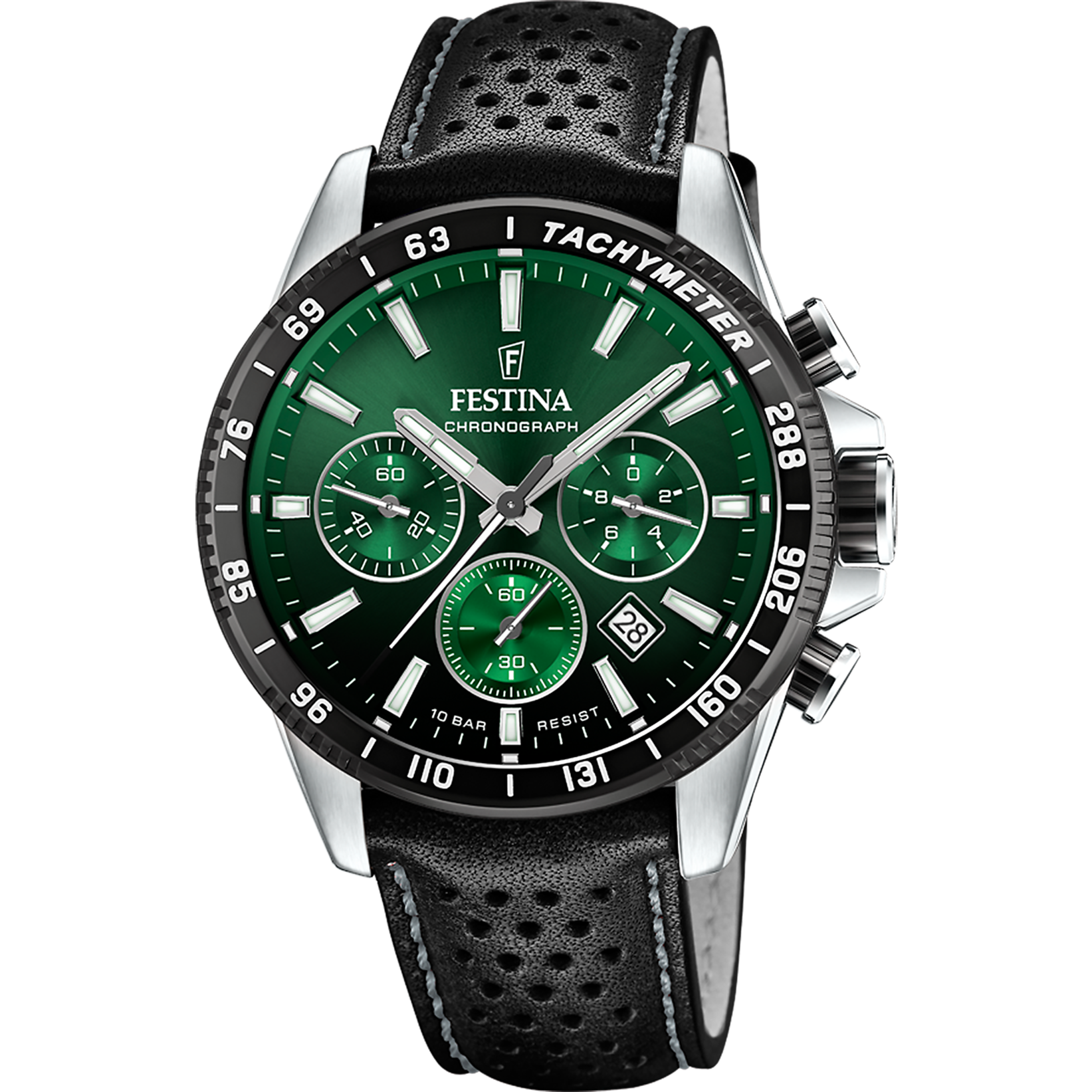 Festina Timeless Chronograph F20561/5 Herrenuhr Schwarz • Miyota Quarzwerk • 10 ATM Wasserdicht