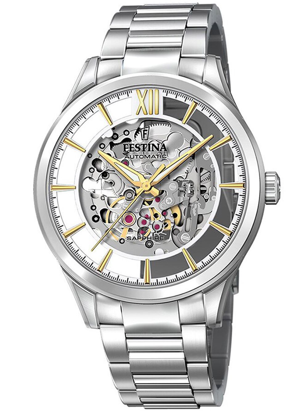 Festina Skeleton F20630/1 Herren Automatikuhr • Saphirglas • Transparentes Zifferblatt