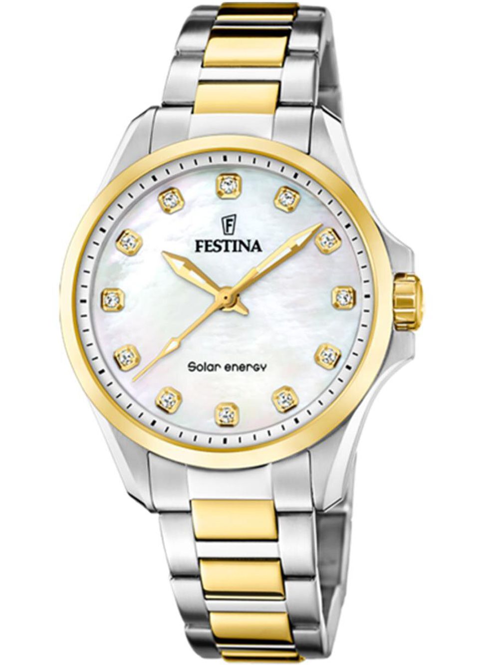 Festina Solar Energy F20655/1 Damenuhr Bicolor • Solarbetrieb • Kristallindizes