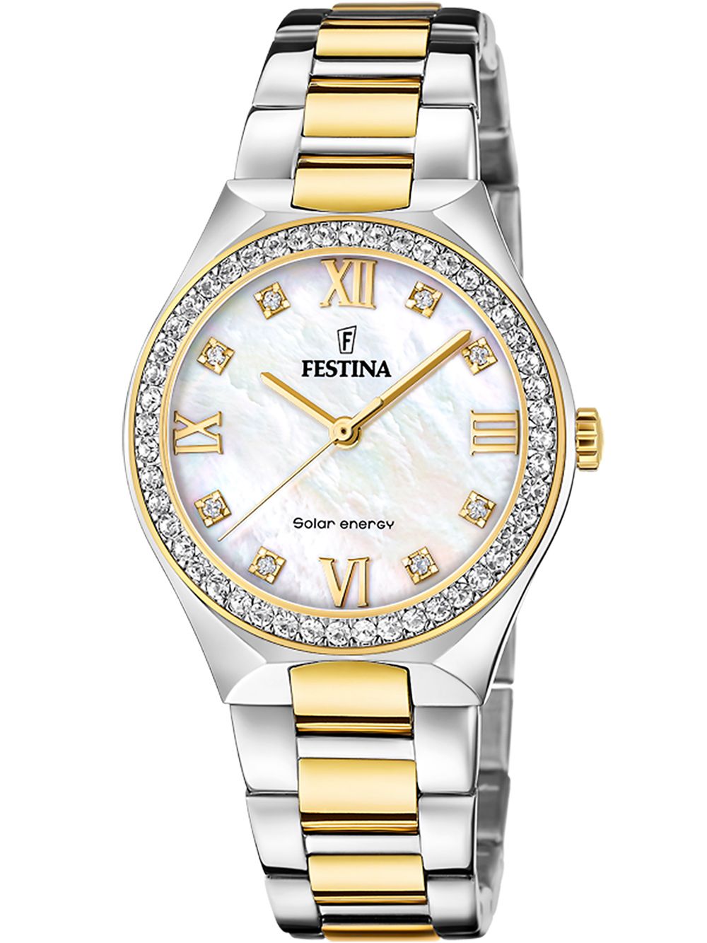 Festina Solar Energy F20659/1 Damenuhr Bicolor • Solarquarzwerk • Mineralglas