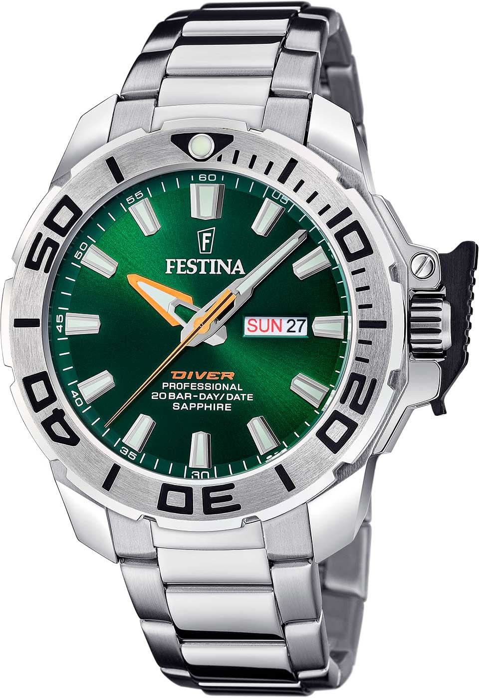 Festina Diver F20665/2 Men's Watch • 20 ATM Water Resistant • Sapphire Crystal