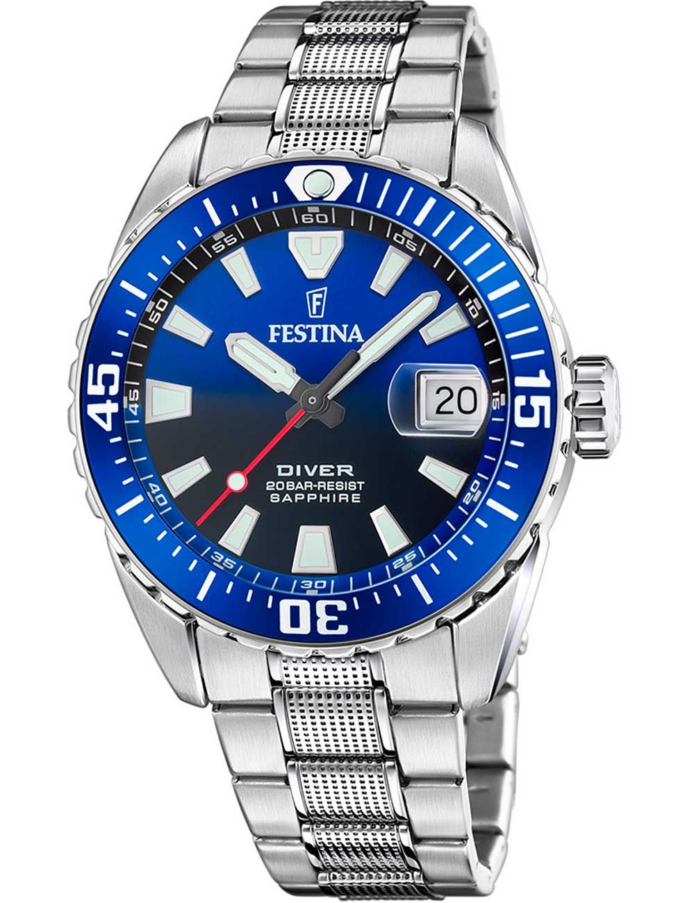 Festina The Originals F20669/1 Herrenuhr • Saphirglas • 20 ATM Taucheruhr
