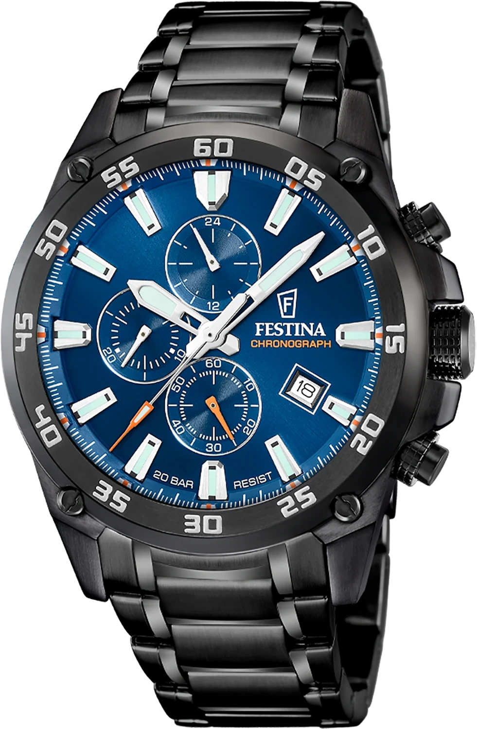 Festina Timeless Chronograph F20735/1 Men's Watch • 20 Bar Water Resistant • Precise Chronograph