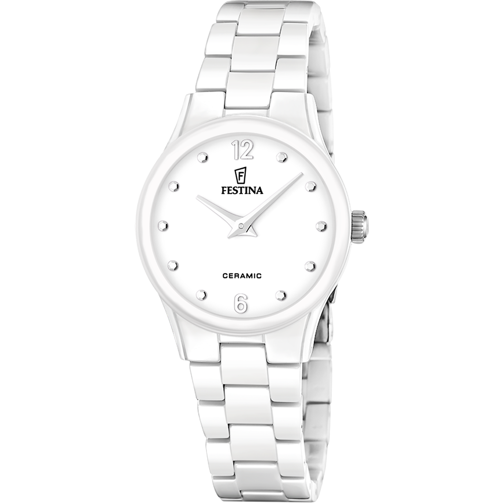 Festina F20751/1 Damen Armbanduhr Keramik Weiß • Keramikarmband • Elegantes Design