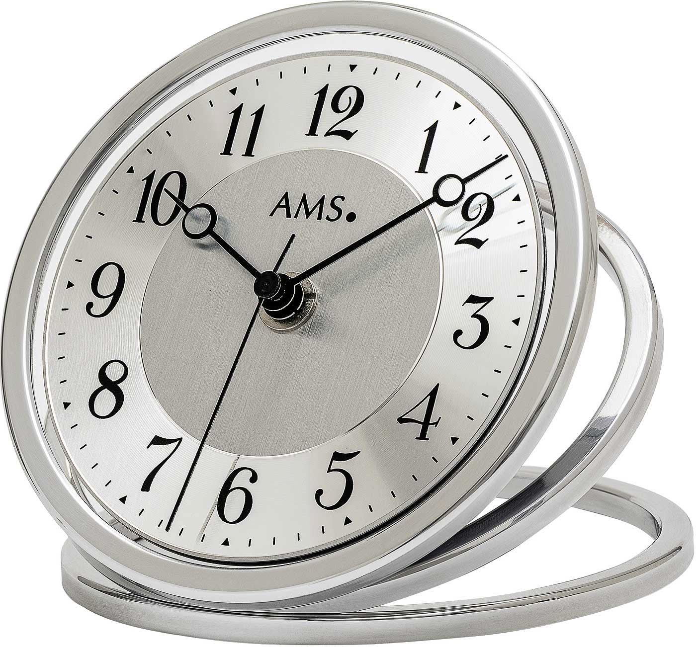 AMS Table Clock 12x13x14 cm Metal • Precise Radio-Controlled Movement • Modern Design