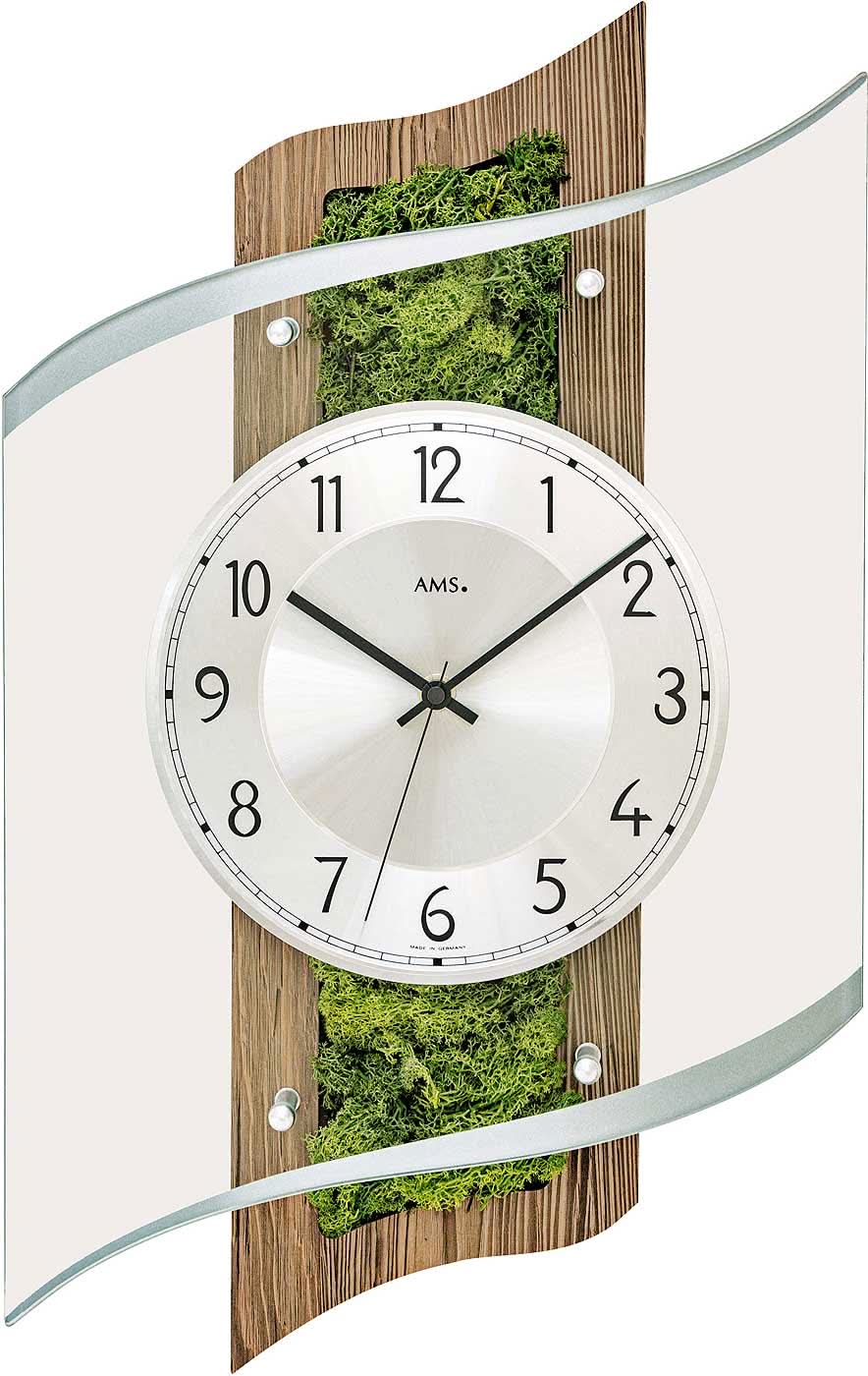 AMS Wall Clock 29x48x8 cm Wood • Radio-Controlled • Timeless Design