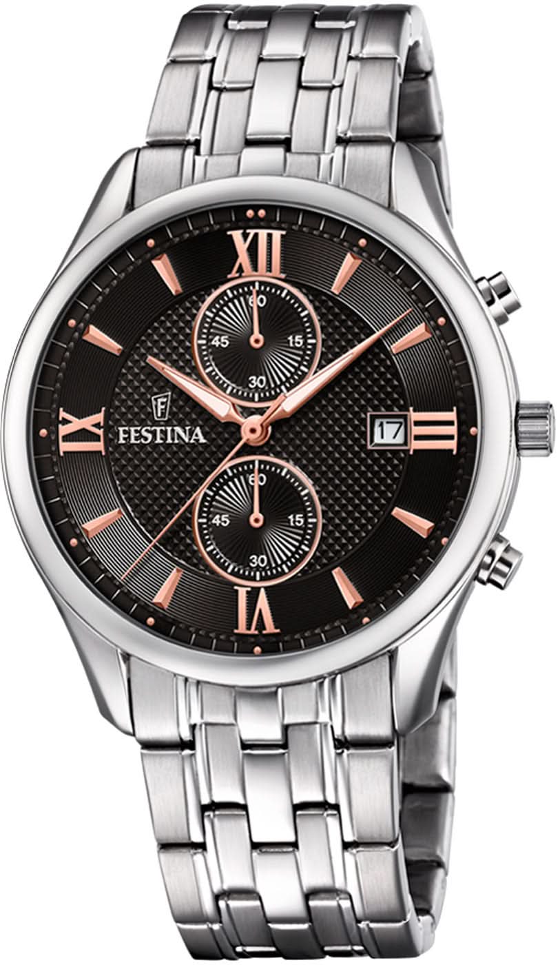 Festina Timeless Chronograph F6854/7 Men's Watch • Sporty Design • High-Quality Stainless Steel