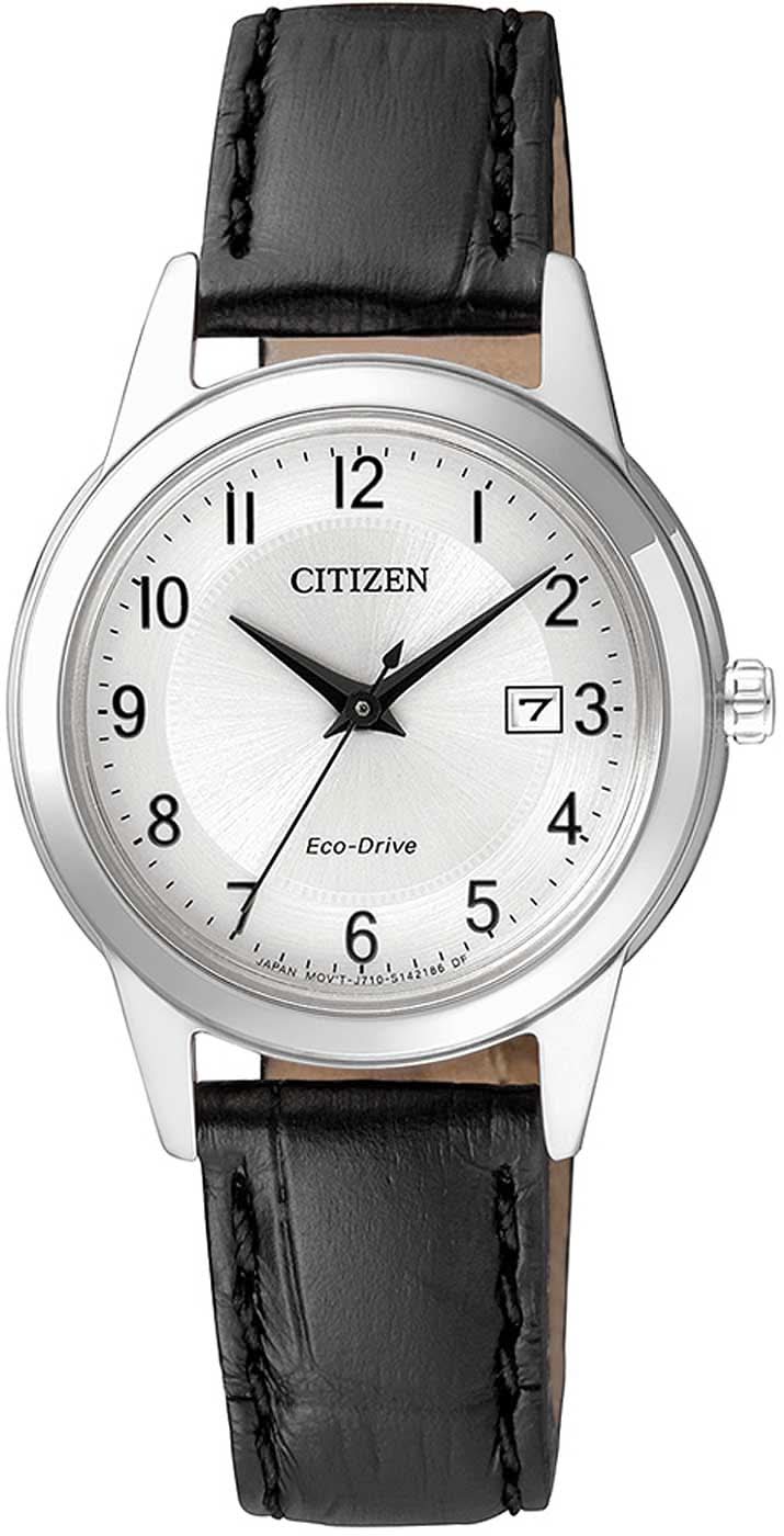 Citizen Core Collection FE1081-08A Women's Watch • Environmentally Friendly Solar Power • Black Leather Strap