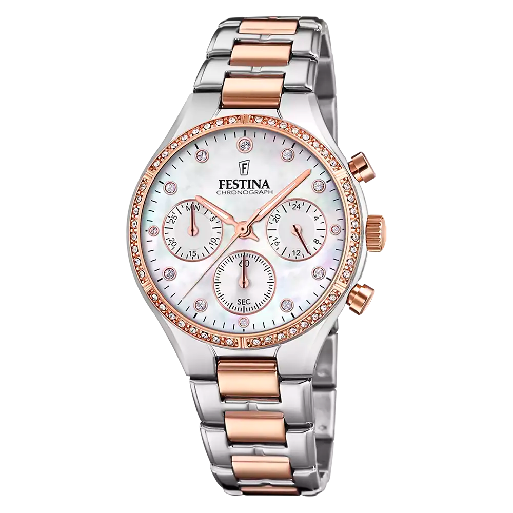 Festina Boyfriend F20403/1 Damklocka • Pärlemourtavla • Kronograf
