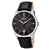 Festina Herrenuhr: schwarzes Zifferblatt, Lederarmband, Edelstahlgehäuse