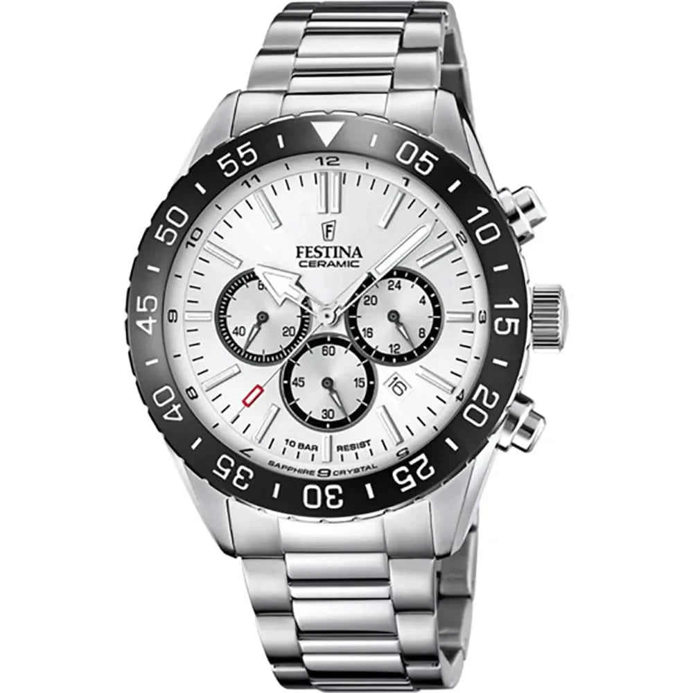 Festina Ceramic F20575/3 Men's Watch • Ceramic Bezel • Sapphire Crystal