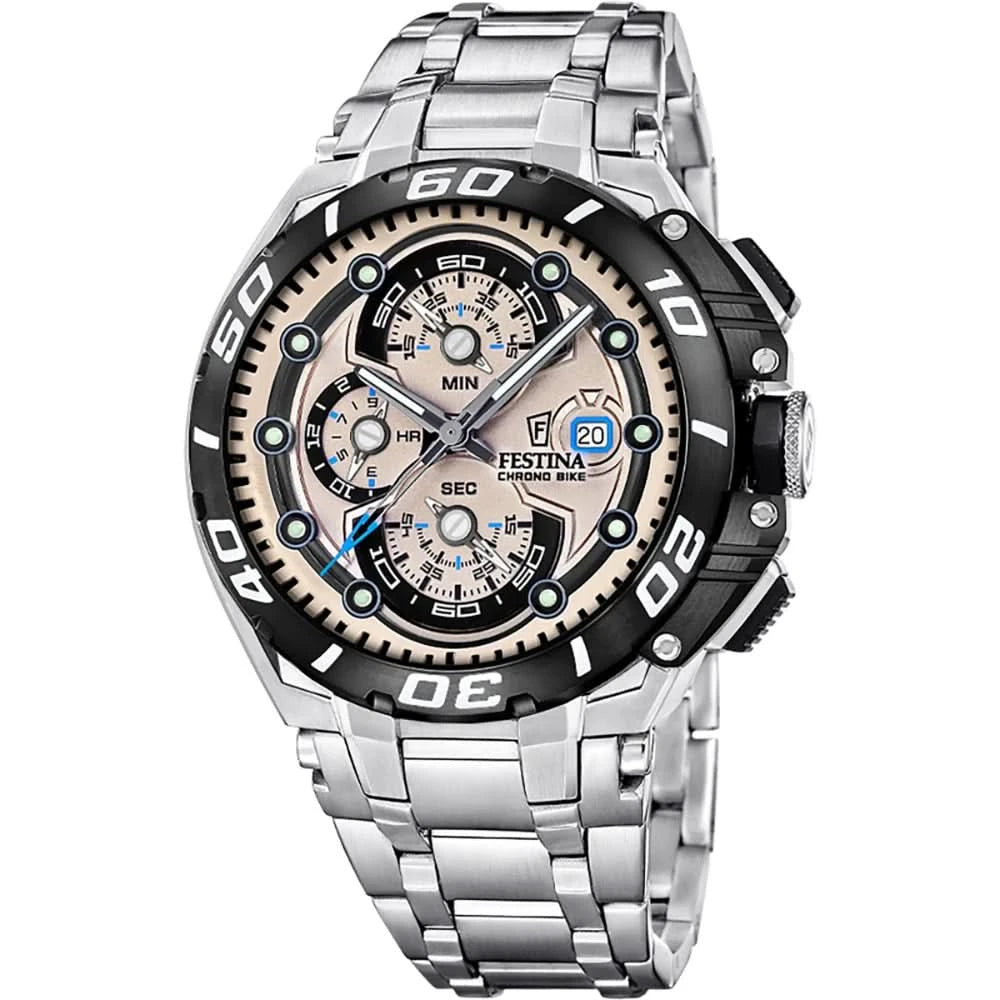 Festina Chrono Bike F20754/2 Men's Watch • Stainless Steel • 20 ATM