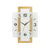 Wanduhr: facettiertes Mineralglas, weißes Zifferblatt, Buche-Holzrahmen, schwarze Zeiger