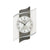 Wanduhr mit rundem Ziffernblatt, schwarzen Zeigern, Mineralglas und dunklem Holzdekor/Alu