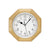 Wanduhr aus hellem Buchenholz mit weißem Zifferblatt und schwarzen Zeigern