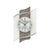 AMS Heidelberg Wanduhr mit rundem Zifferblatt, Glasfront und Holz-/Steinplatte, Funk-Uhrwerk