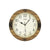 Wanduhr mit rundem Holzrahmen (Nussbaum) und weißem Zifferblatt, gut lesbare Zahlen