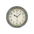 Funk-Wanduhr rundes blau-graues Gehäuse, weißes Zifferblatt mit AMS und schwarzen Zeigern