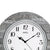 Wanduhr mit grauer Stein-Optik, silbernem Rand, weißem Ziffernblatt mit AMS.