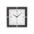 Funk-Wanduhr im quadratischen schwarzen Carbonrahmen mit Glas und Zeigern