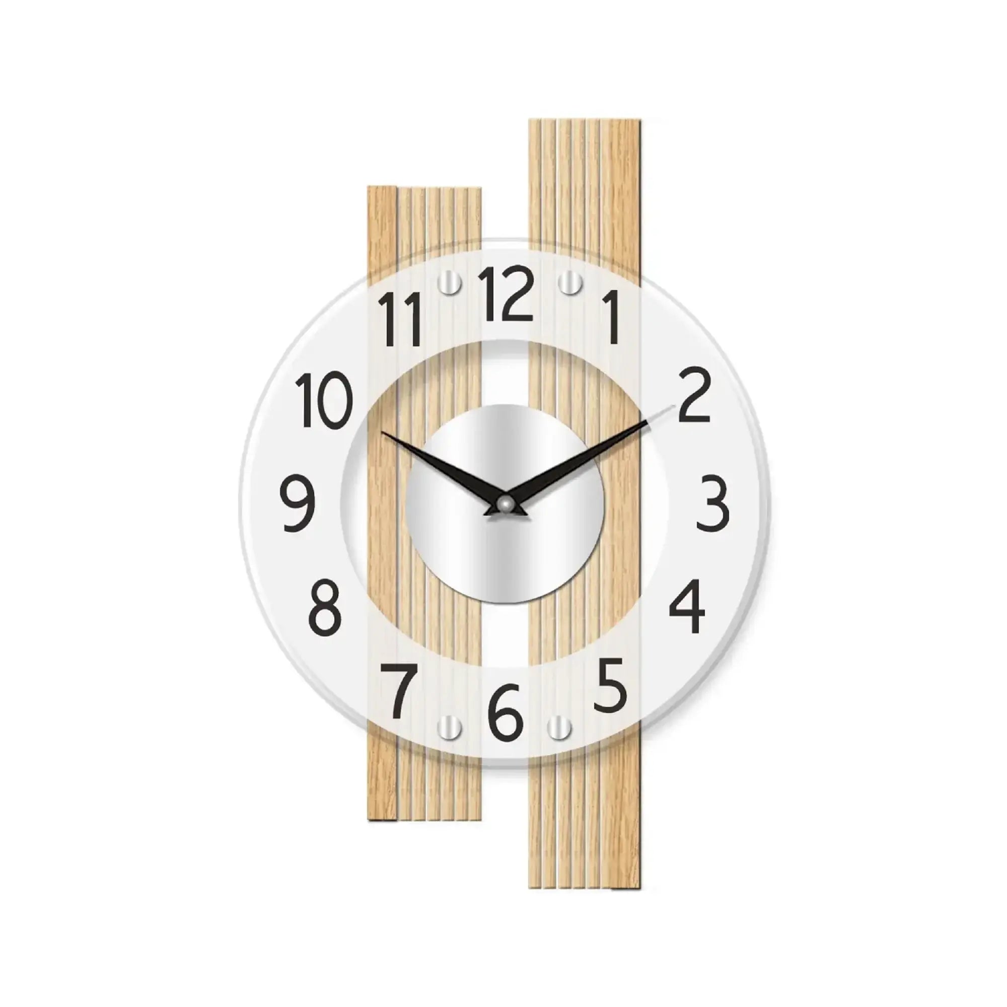 AMS F5874 Wall Clock Beech • Radio-Controlled • Satinized Mineral Glass