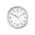 Wanduhr mit weißem Zifferblatt und Aluminiumgehäuse von AMS-Funkwerk, analoge Zeiger