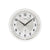 AMS Funk-Wanduhr mit rundem Silberrahmen, weißem Zifferblatt und schwarzen Stundenmarken