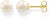 Small gold stud earrings - freshwater cultured pearl