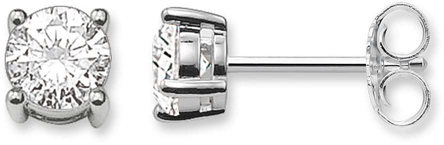 Stud earrings with white stone - 925 Sterling Silver